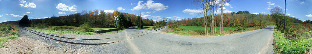 this-is-new-york.com Railroad crossing on Cold Spring Road near Halcottsville NY photo by Kelly Chien